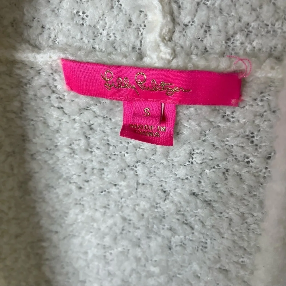Lilly Pulitzer Zani Cardigan Cream Size Small Cozy Textured Chenille  007011 - Picture 5 of 7